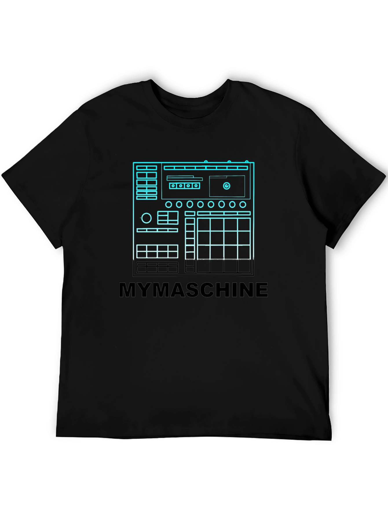 MYMASCHINE Black Graphic Tee - Music Producer Design