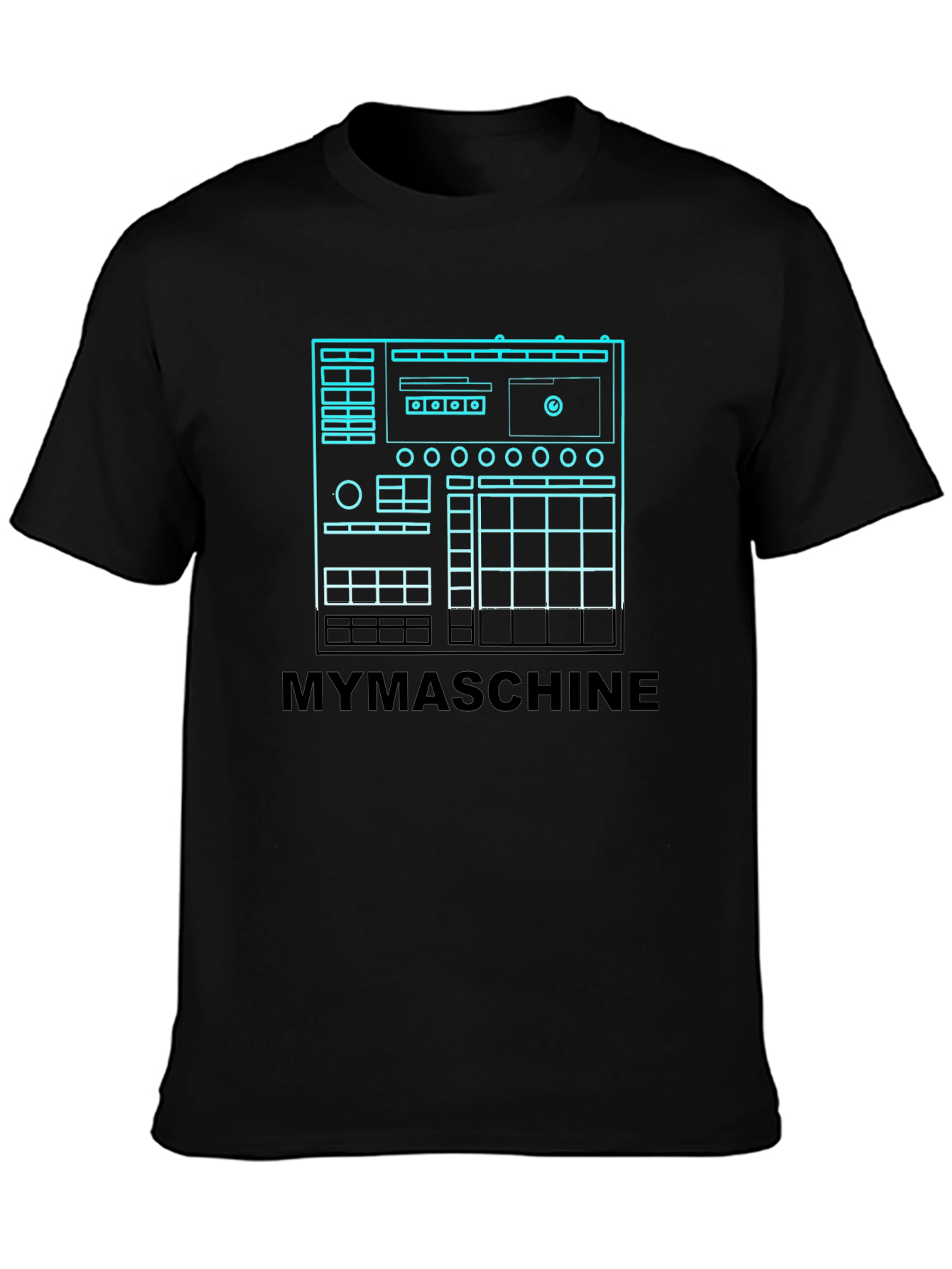 MYMASCHINE Black Graphic Tee - Music Producer Design