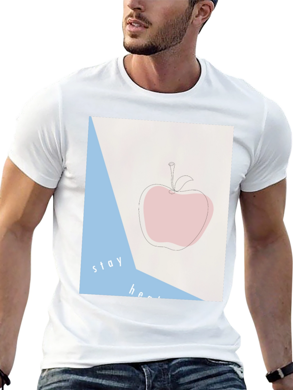 Stay Healthy Apple Graphic T-Shirt