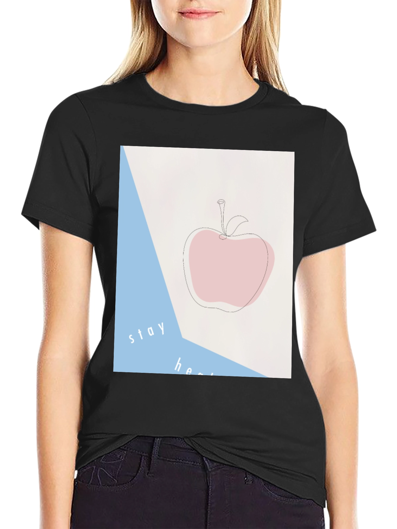 Stay Healthy Apple Graphic T-Shirt
