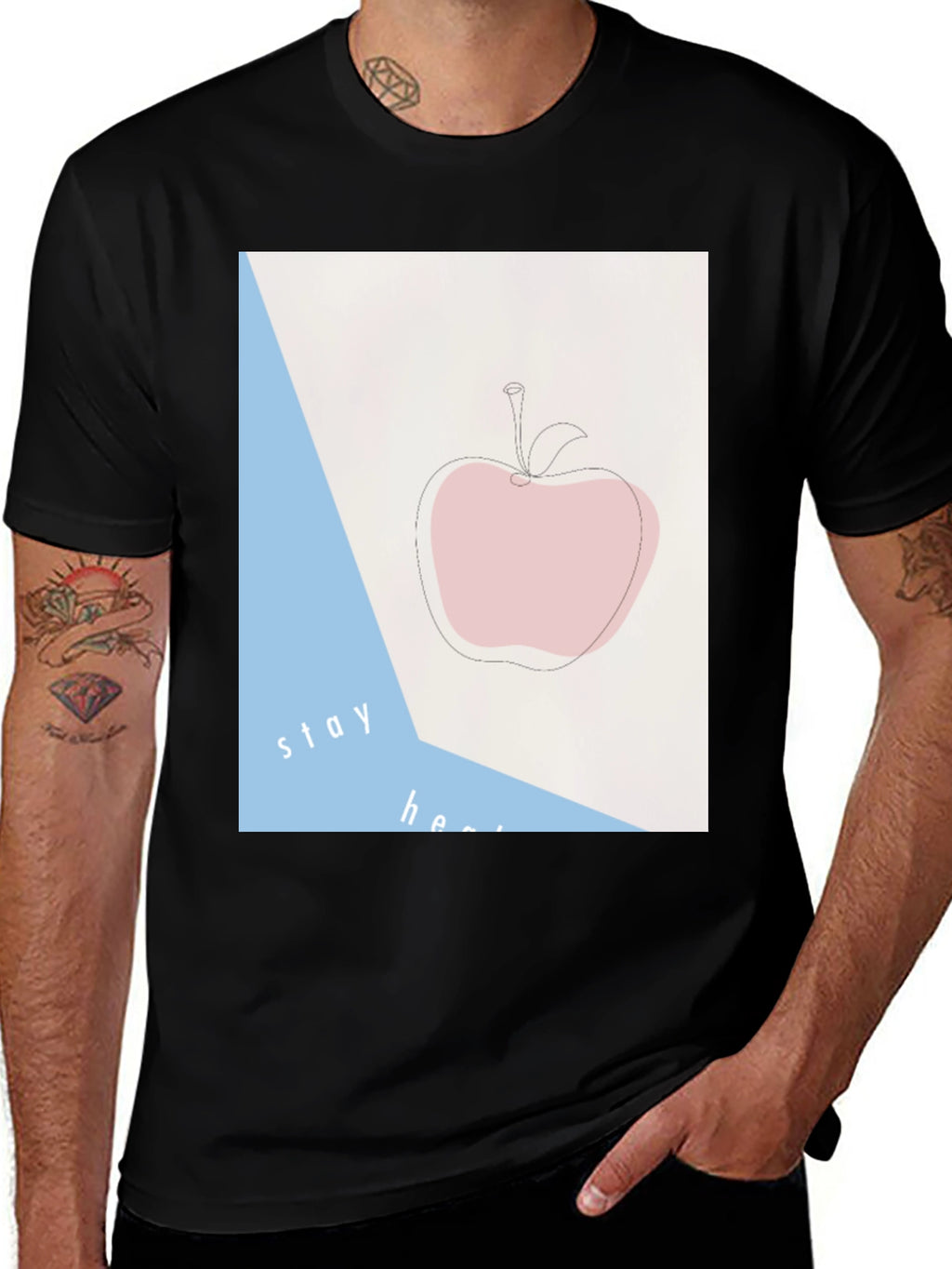 Stay Healthy Apple Graphic T-Shirt