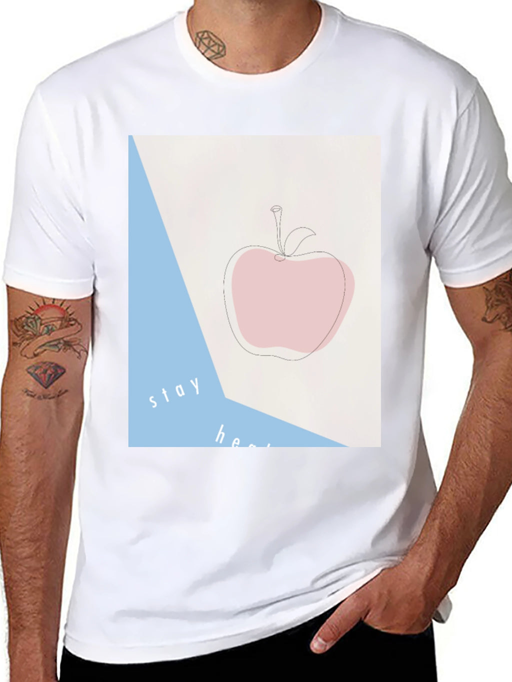 Stay Healthy Apple Graphic T-Shirt
