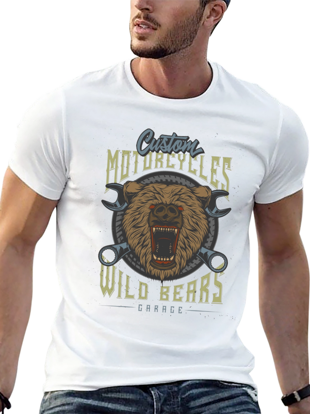 Wild Bears Garage Custom Motorcycle T-Shirt