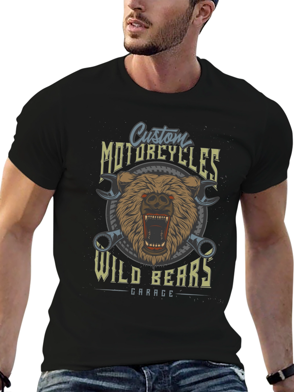 Wild Bears Garage Custom Motorcycle T-Shirt