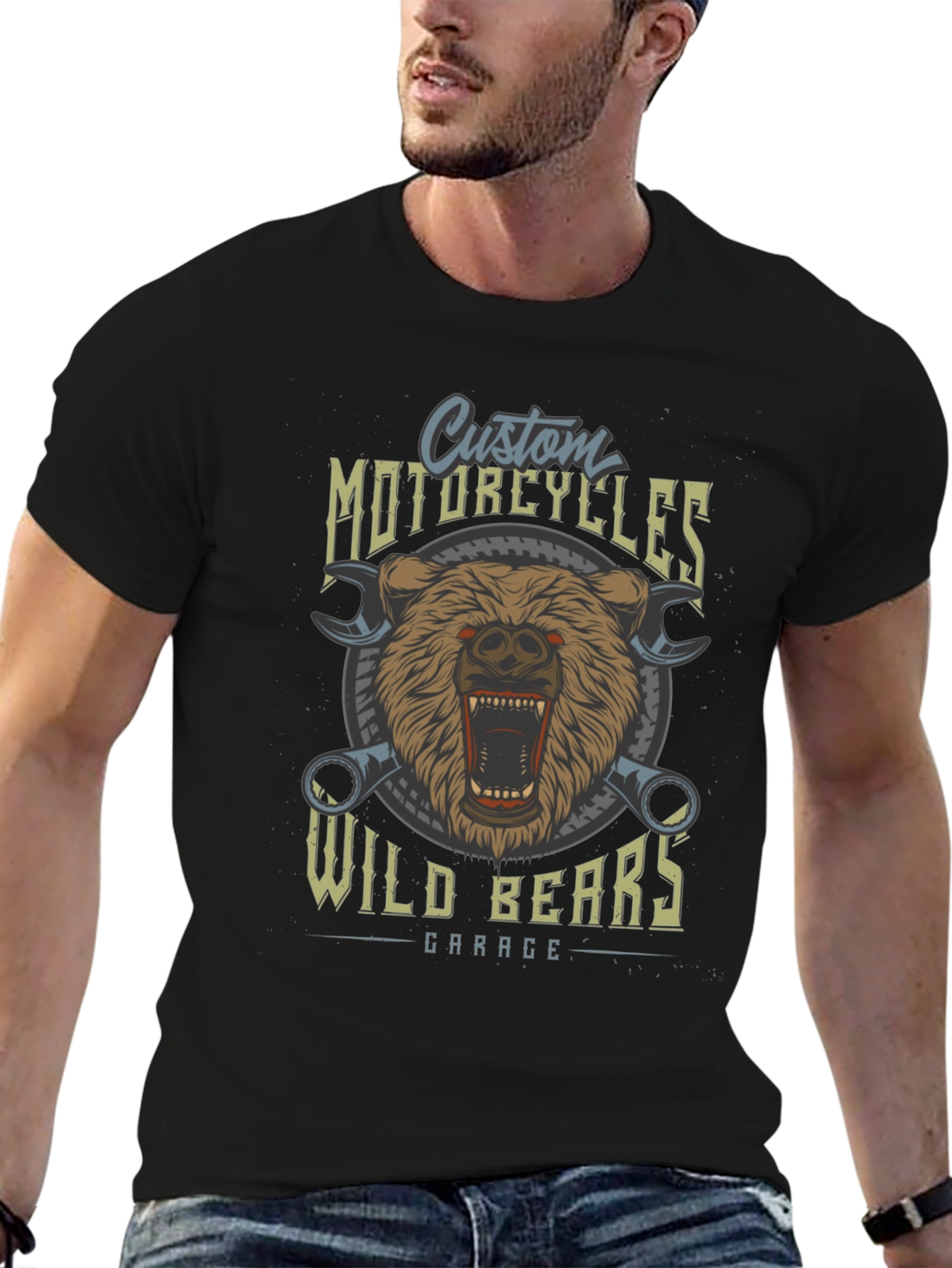 Wild Bears Garage Custom Motorcycle T-Shirt