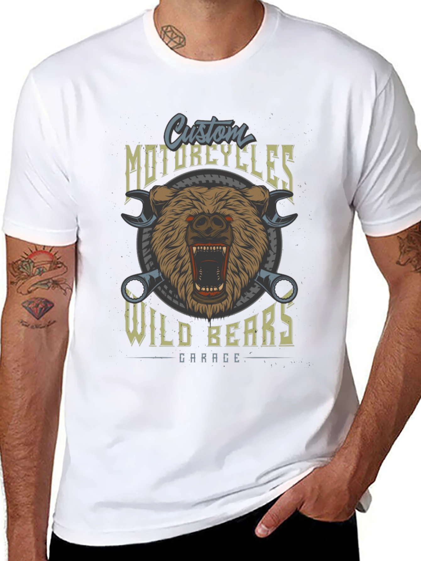 Wild Bears Garage Custom Motorcycle T-Shirt