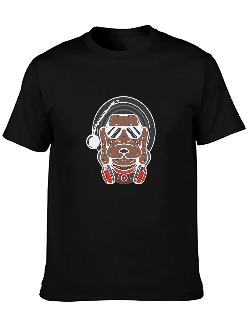 DJ Dog Graphic Tee - Cool Canine Vinyl Lover