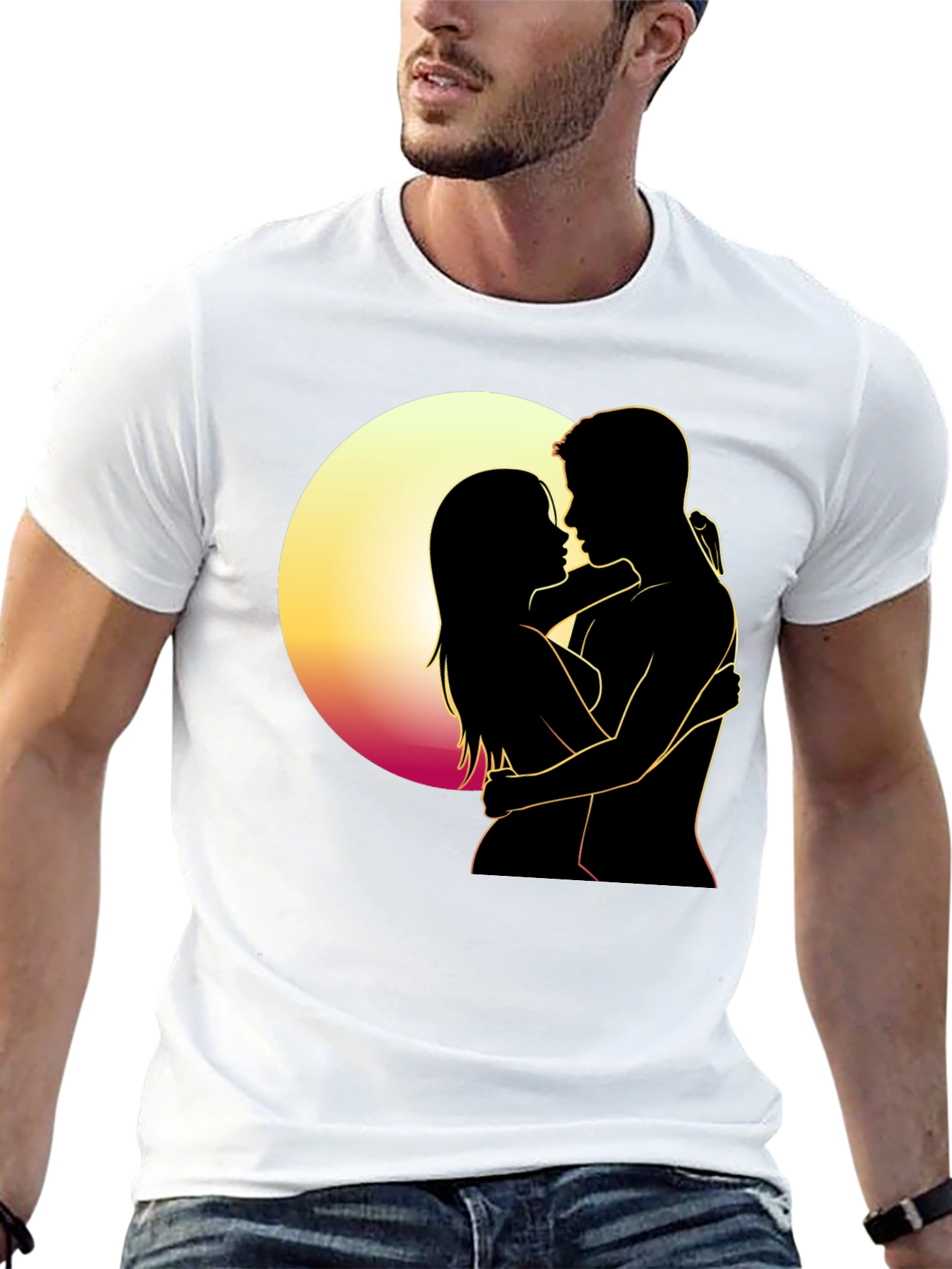 Romantic Silhouette T-Shirt - Embrace the Moment
