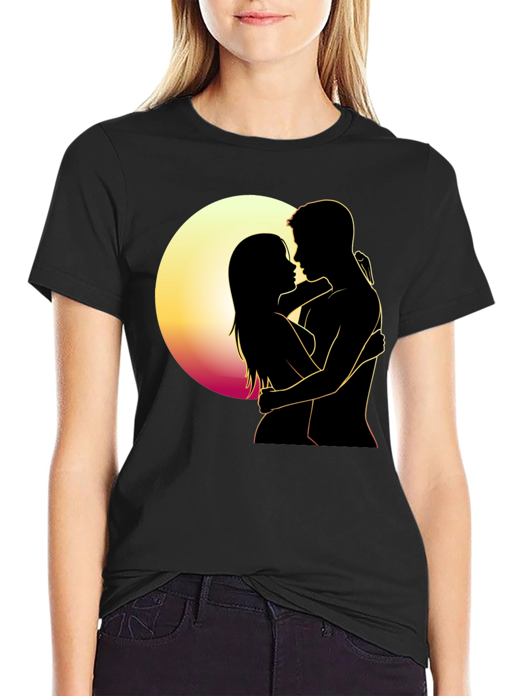 Romantic Silhouette T-Shirt - Embrace the Moment