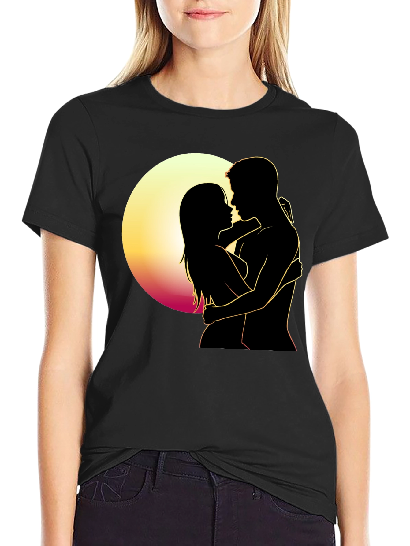 Romantic Silhouette T-Shirt - Embrace the Moment