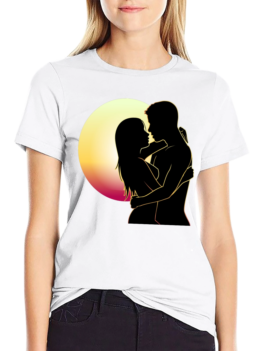 Romantic Silhouette T-Shirt - Embrace the Moment