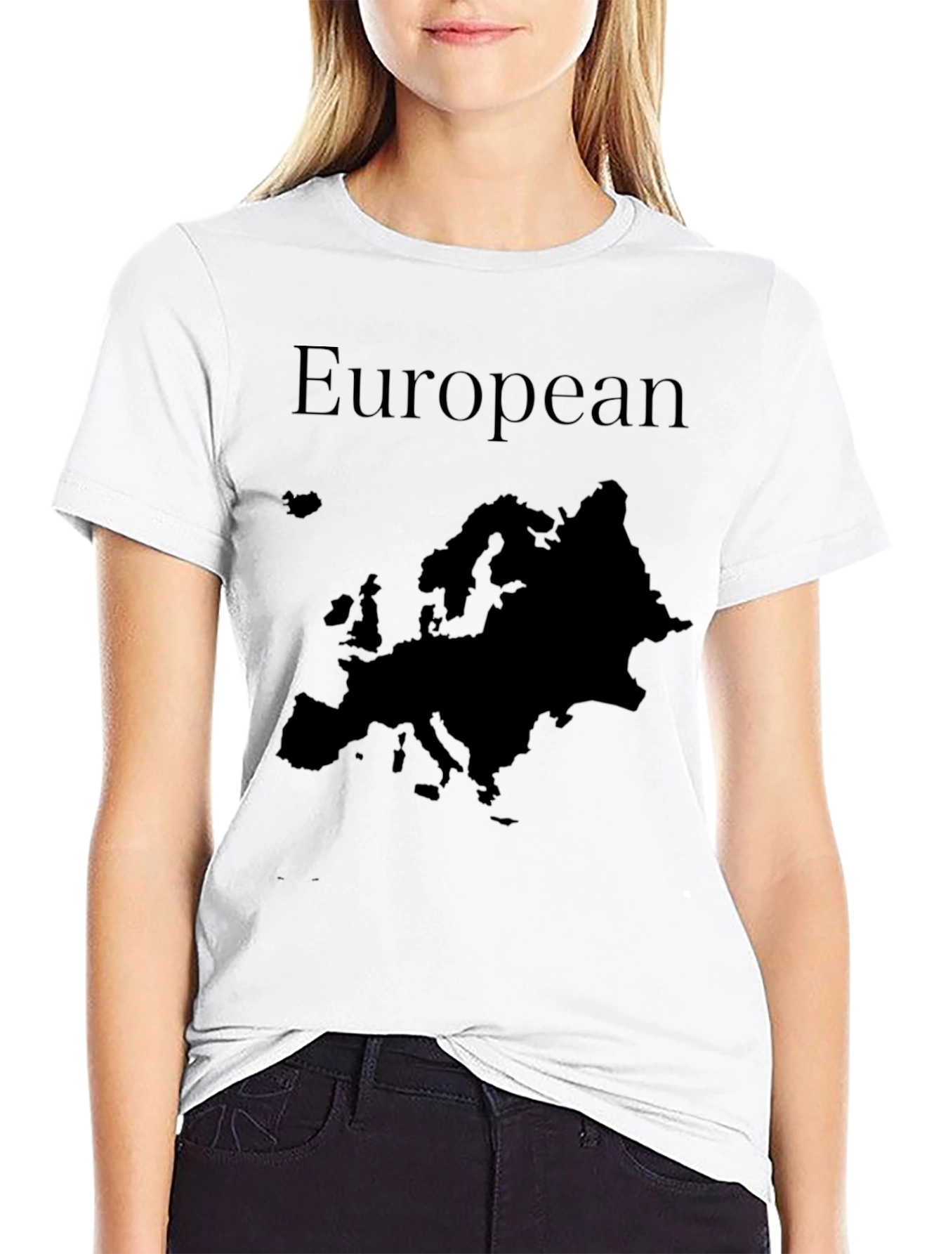 European Map Graphic T-Shirt - Black