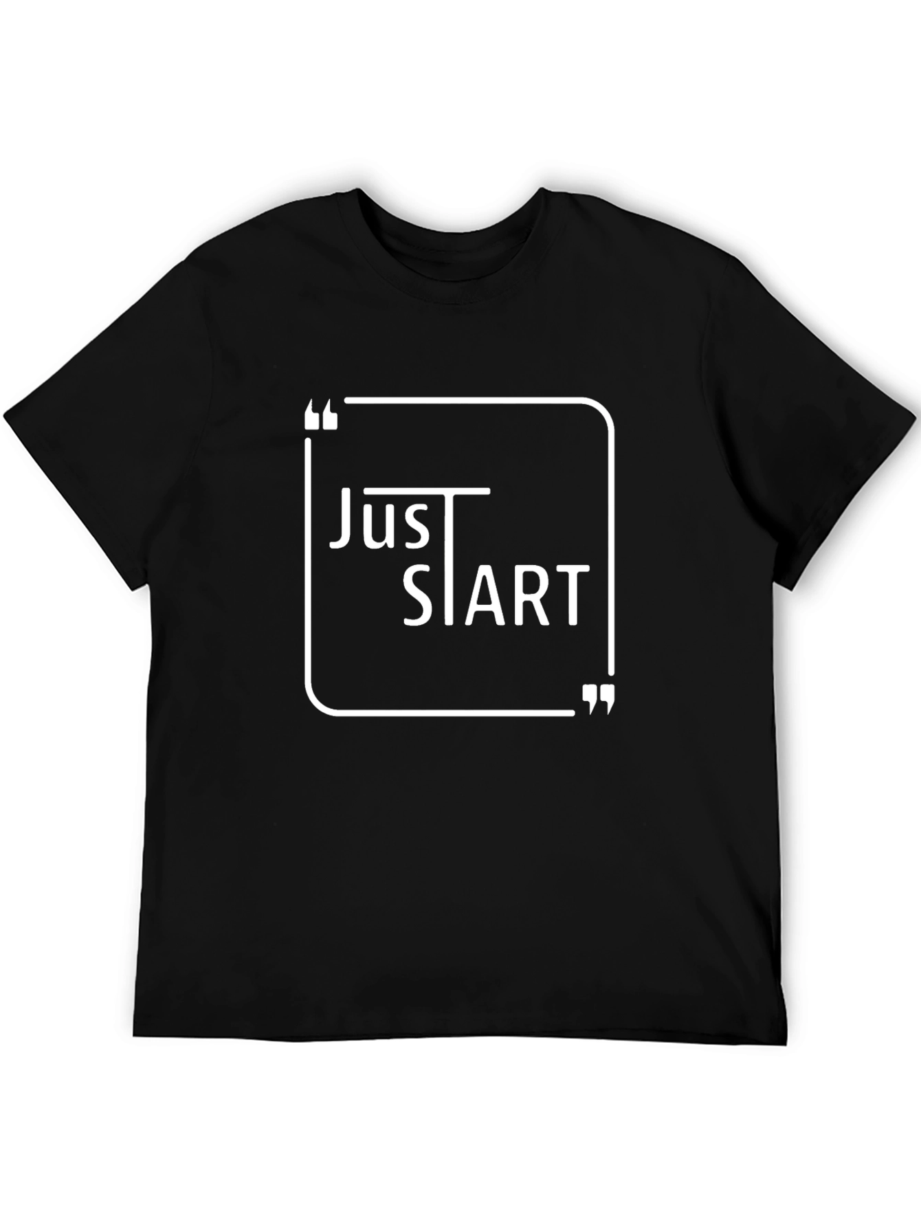 Just Start Black Graphic Tee