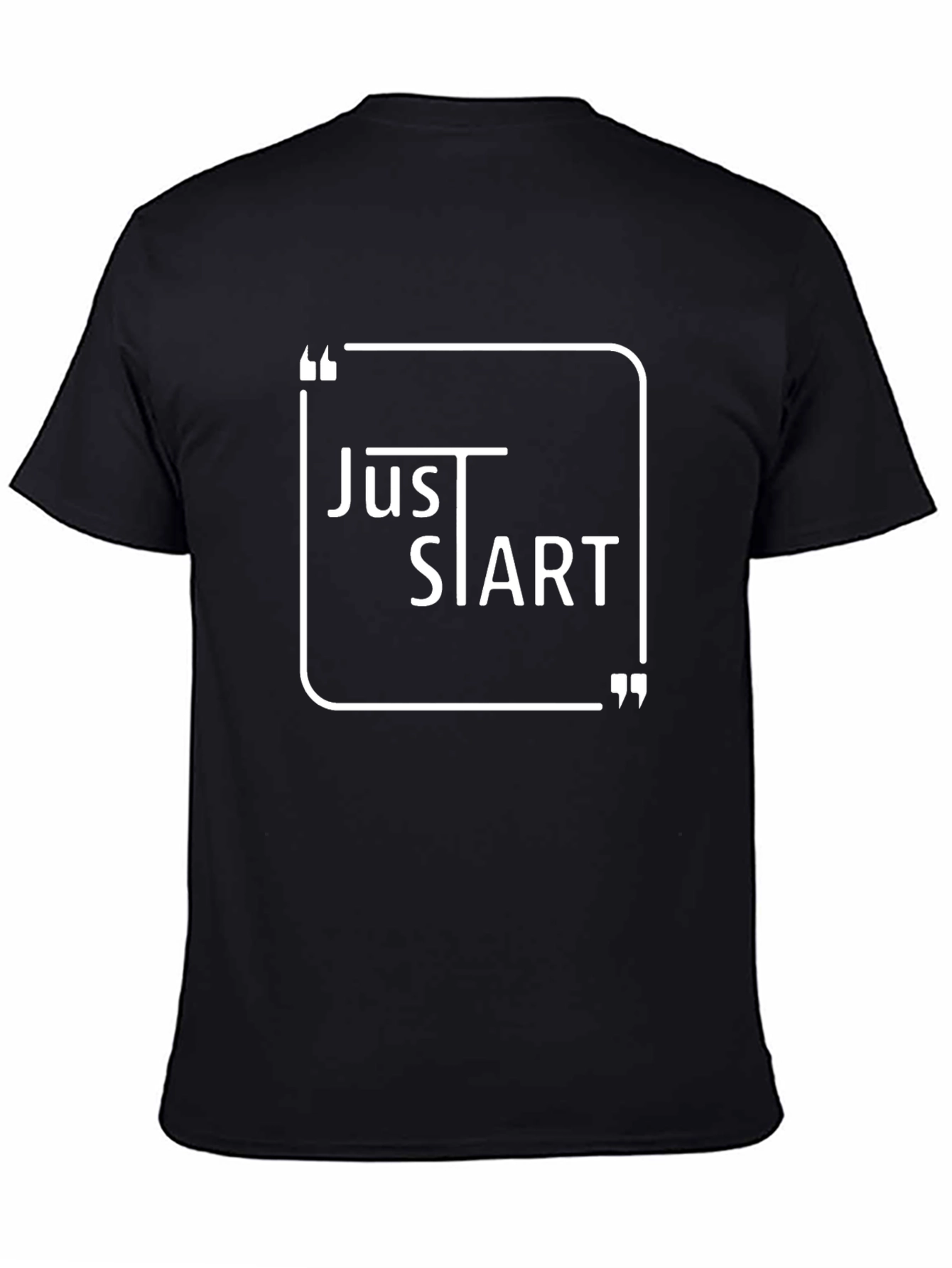 Just Start Black Graphic Tee