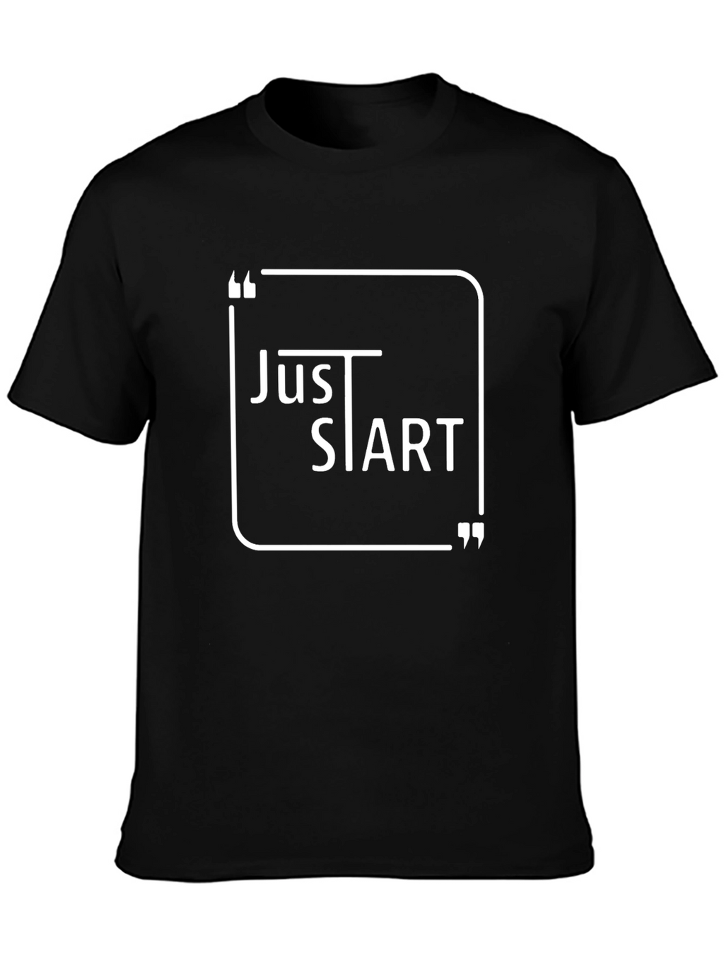 Just Start Black Graphic Tee