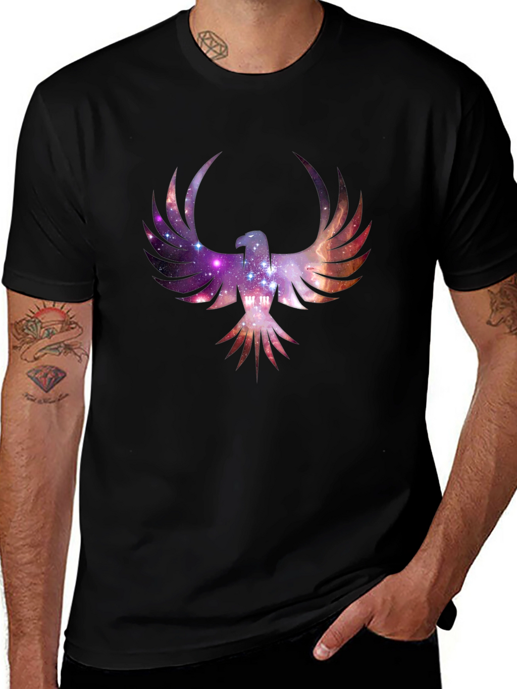 Galaxy Phoenix Black T-Shirt