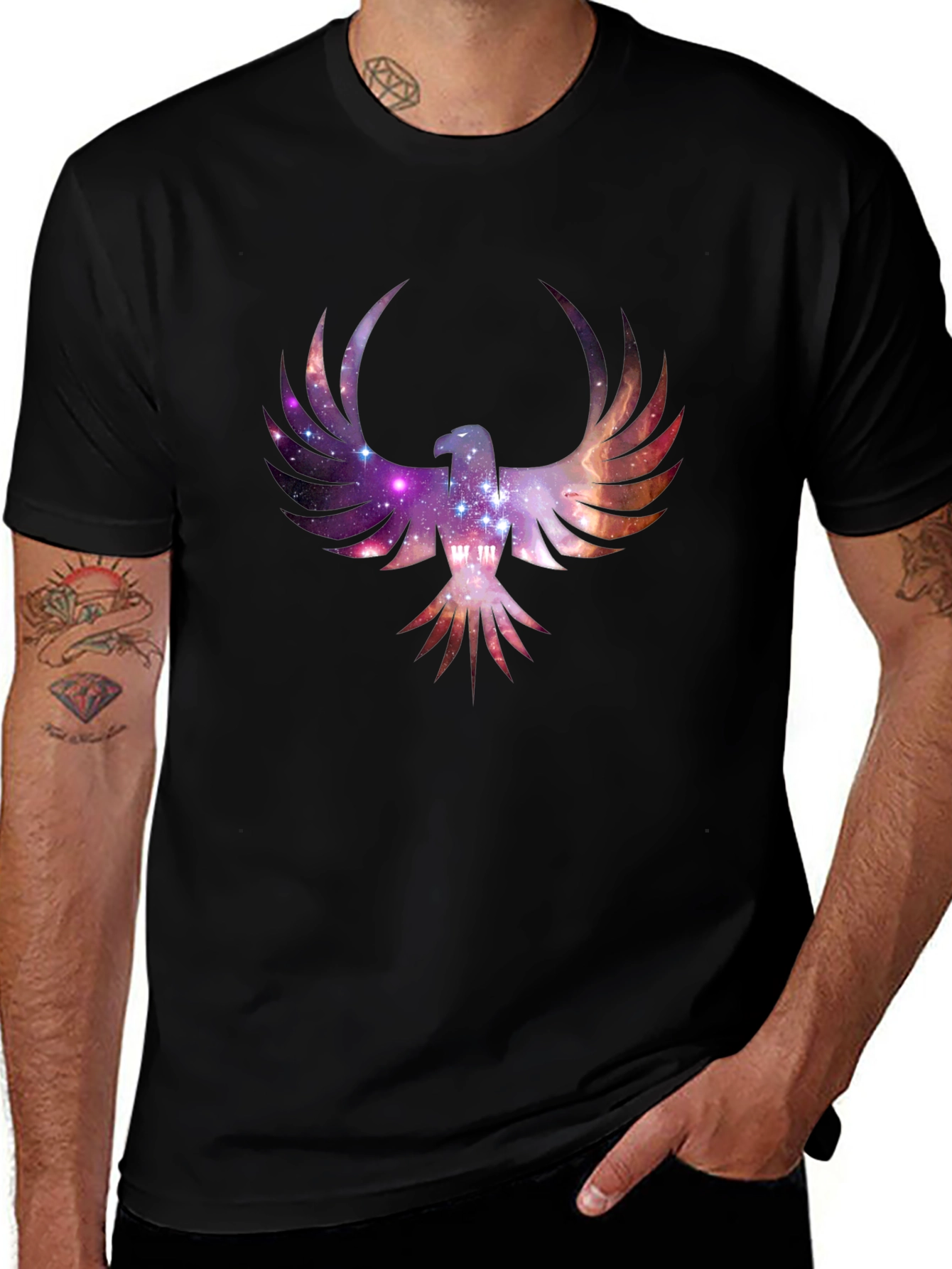 Galaxy Phoenix Black T-Shirt