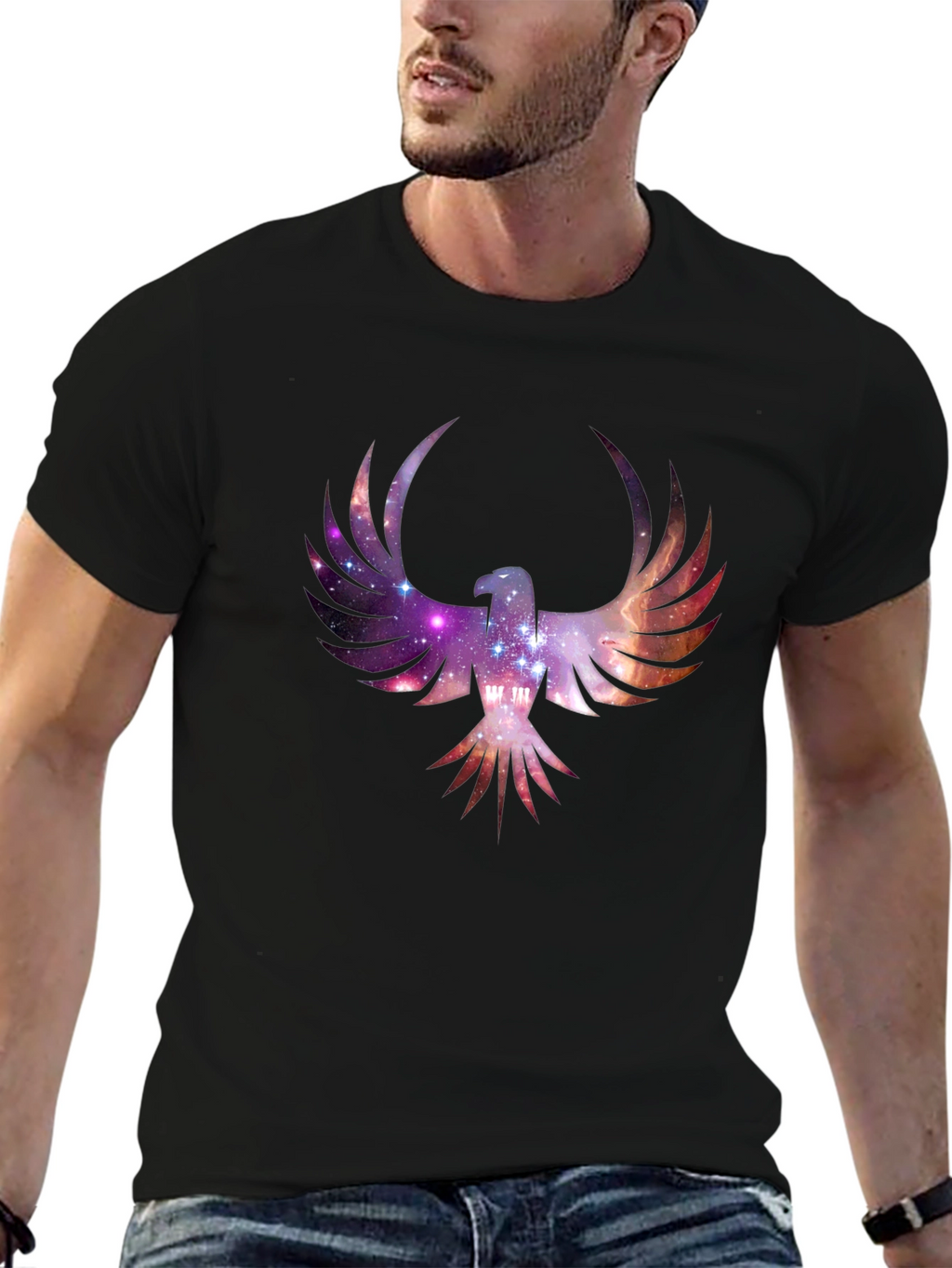 Galaxy Phoenix Black T-Shirt