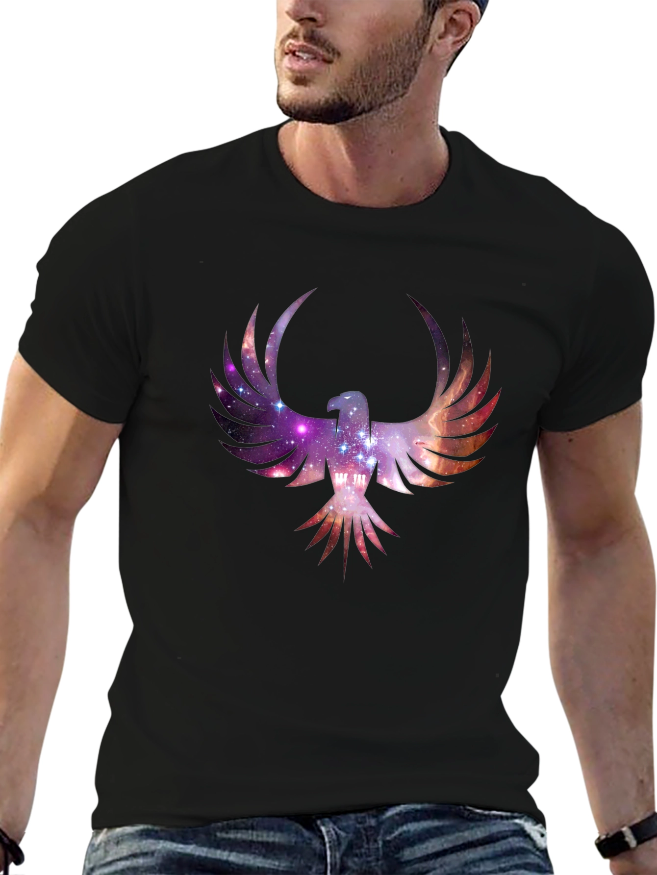 Galaxy Phoenix Black T-Shirt