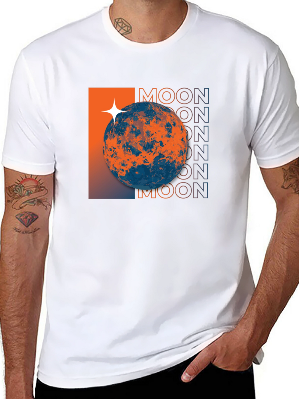 Moon Graphic Tee - Space Inspired Design