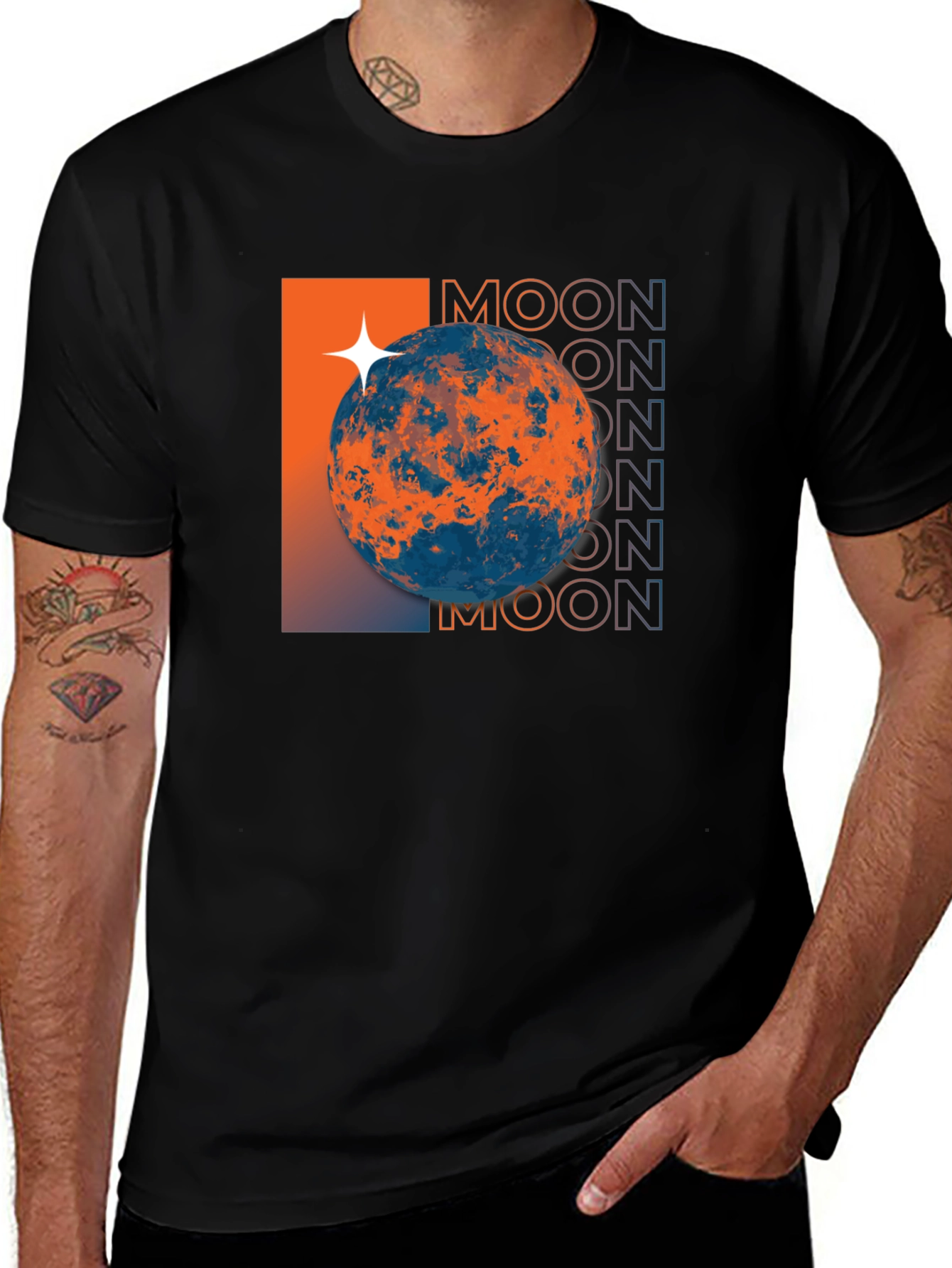Moon Graphic Tee - Space Inspired Design