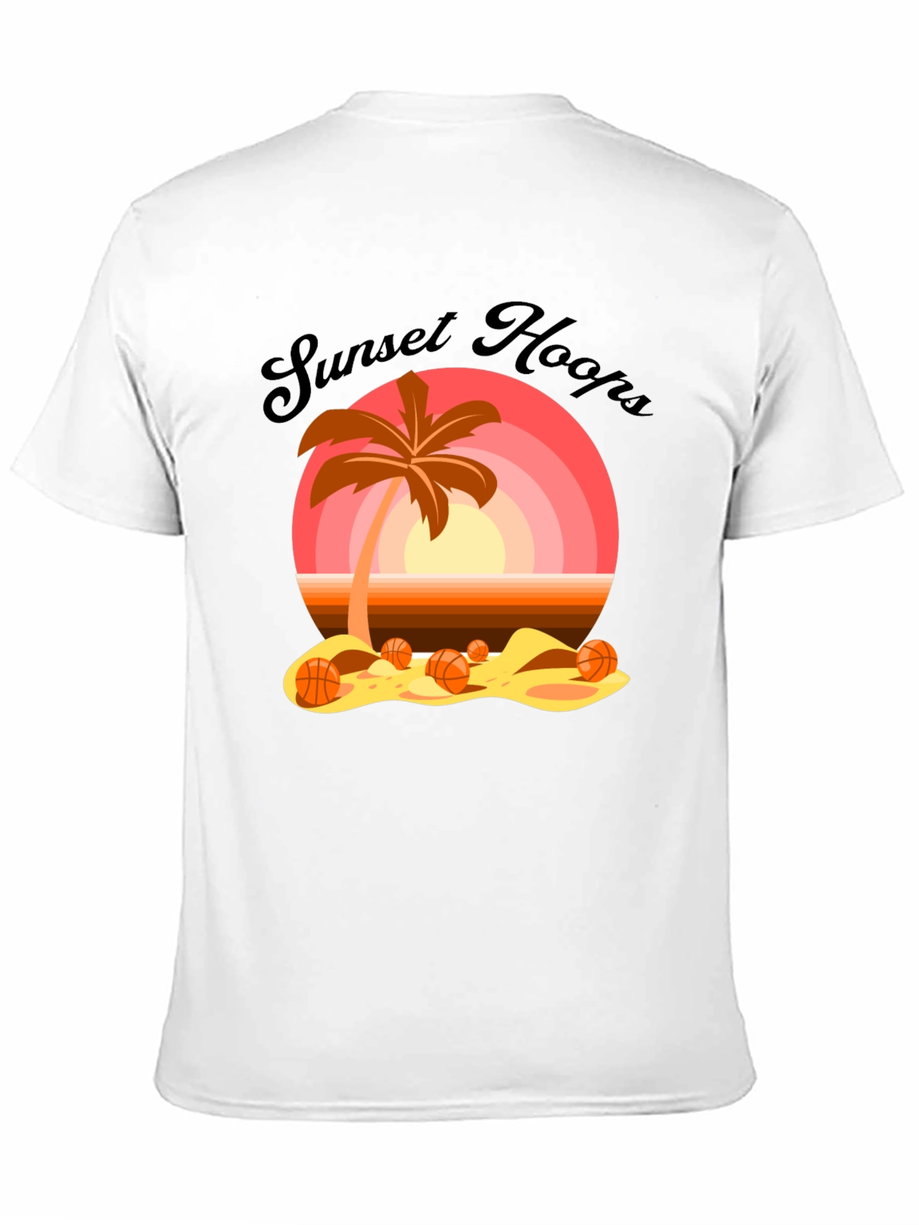 Sunset Hoops T-Shirt: Beach Basketball Vibes