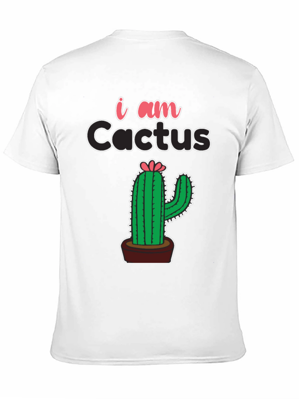 I am Cactus Graphic Print Black T-Shirt