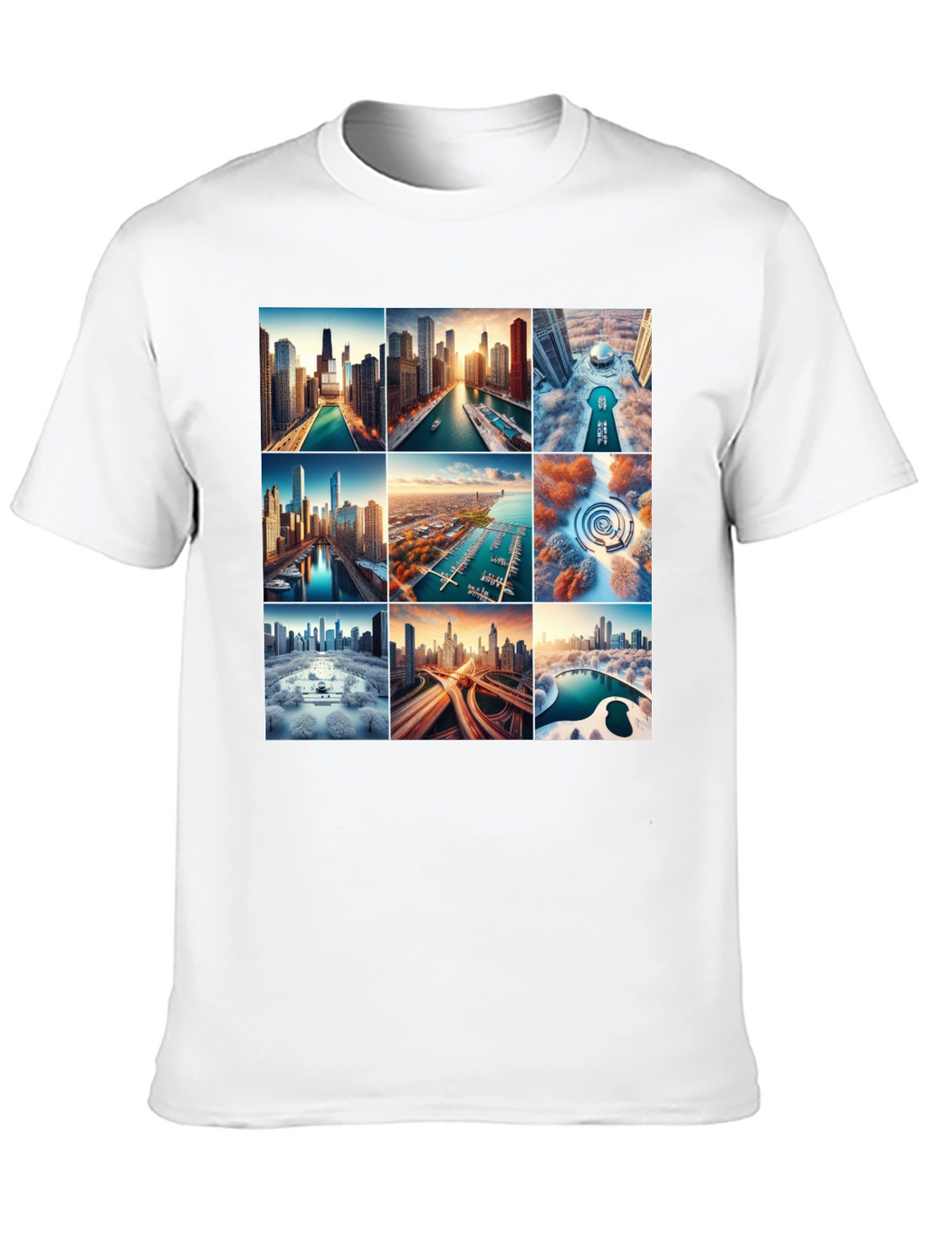 Cityscape Collage Graphic T-Shirt