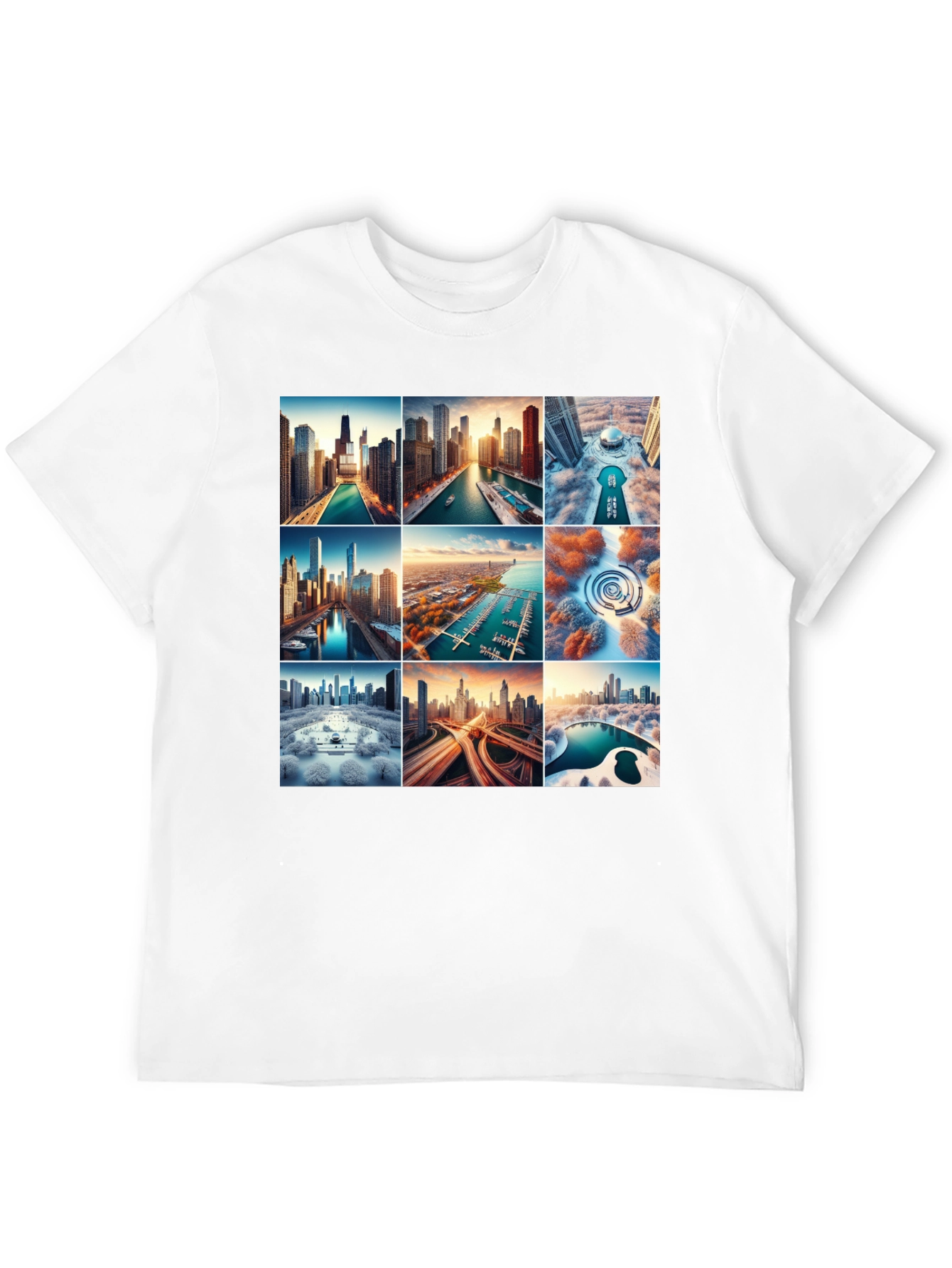 Cityscape Collage Graphic T-Shirt