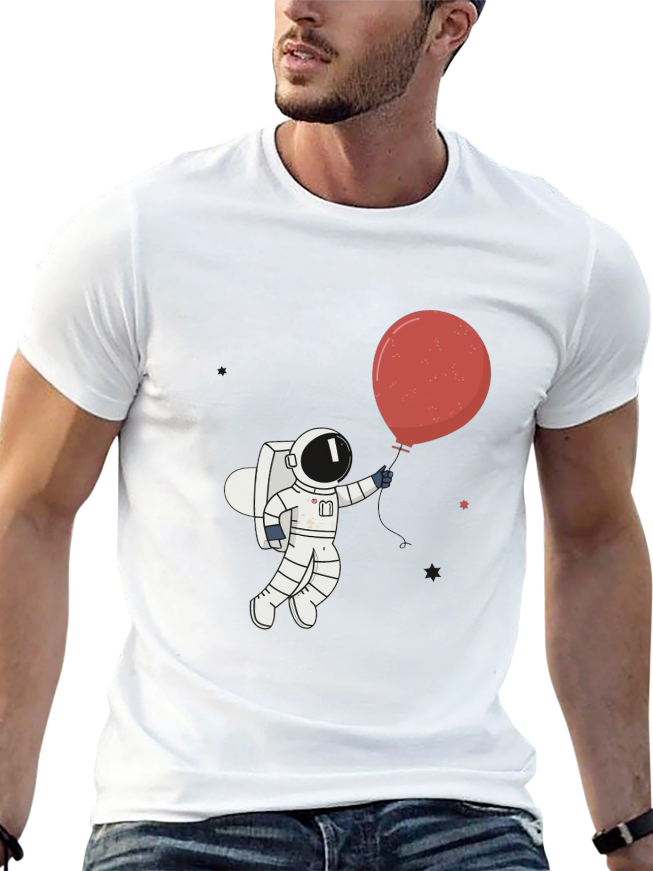 Astronaut Balloon Graphic T-Shirt