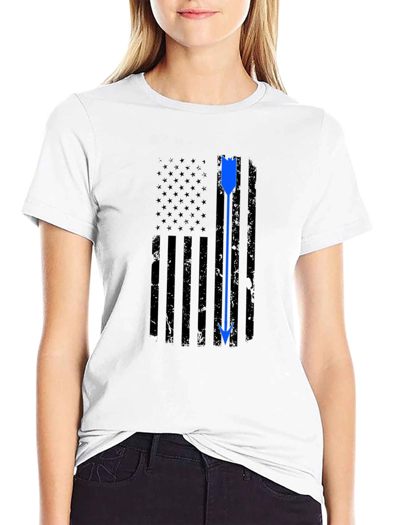 American Flag Arrow Graphic T-Shirt