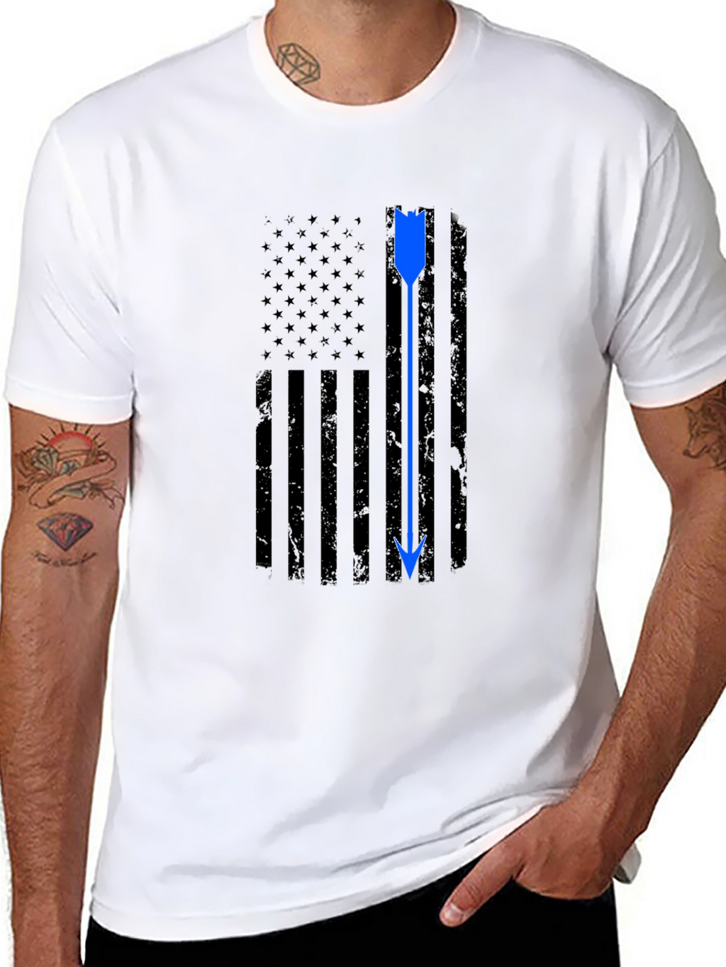 American Flag Arrow Graphic T-Shirt