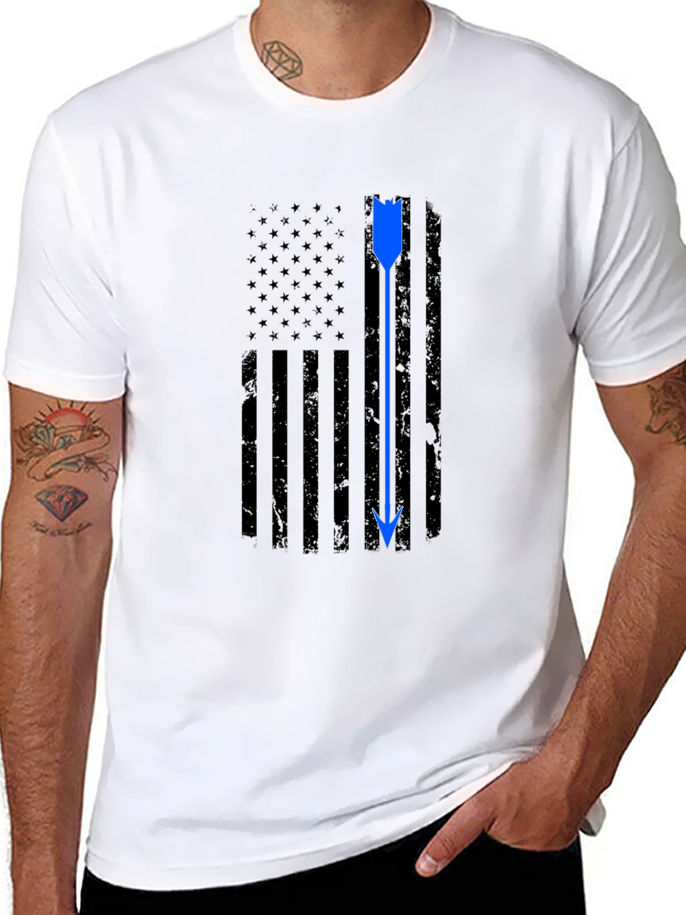 American Flag Arrow Graphic T-Shirt