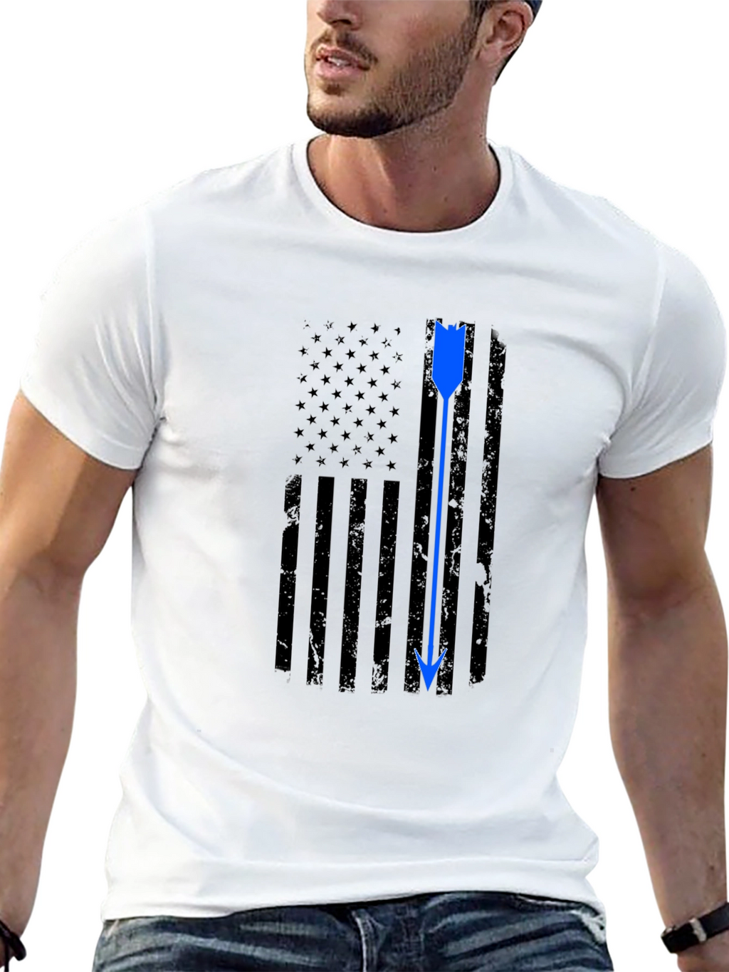 American Flag Arrow Graphic T-Shirt