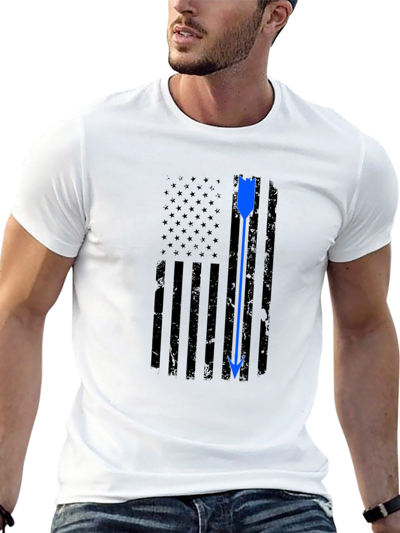 American Flag Arrow Graphic T-Shirt