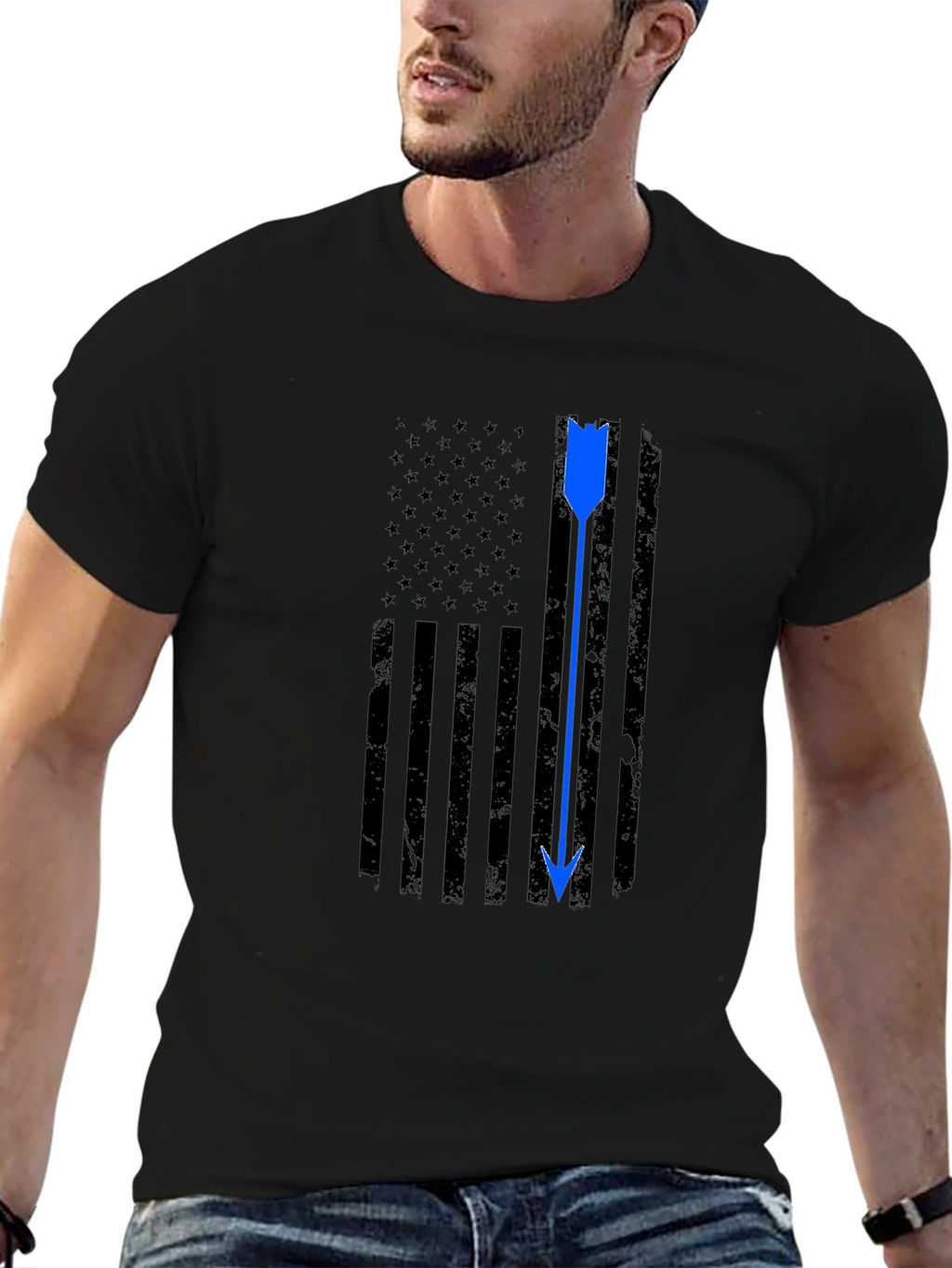 American Flag Arrow Graphic T-Shirt