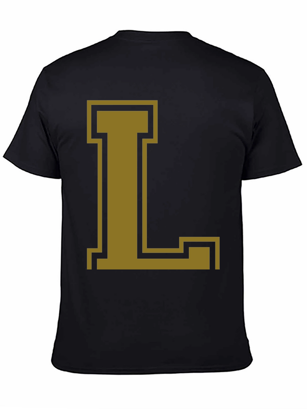 Letter L Graphic Tee - Casual Black T-Shirt