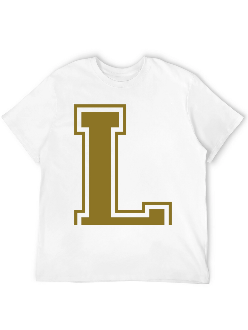 Letter L Graphic Tee - Casual Black T-Shirt