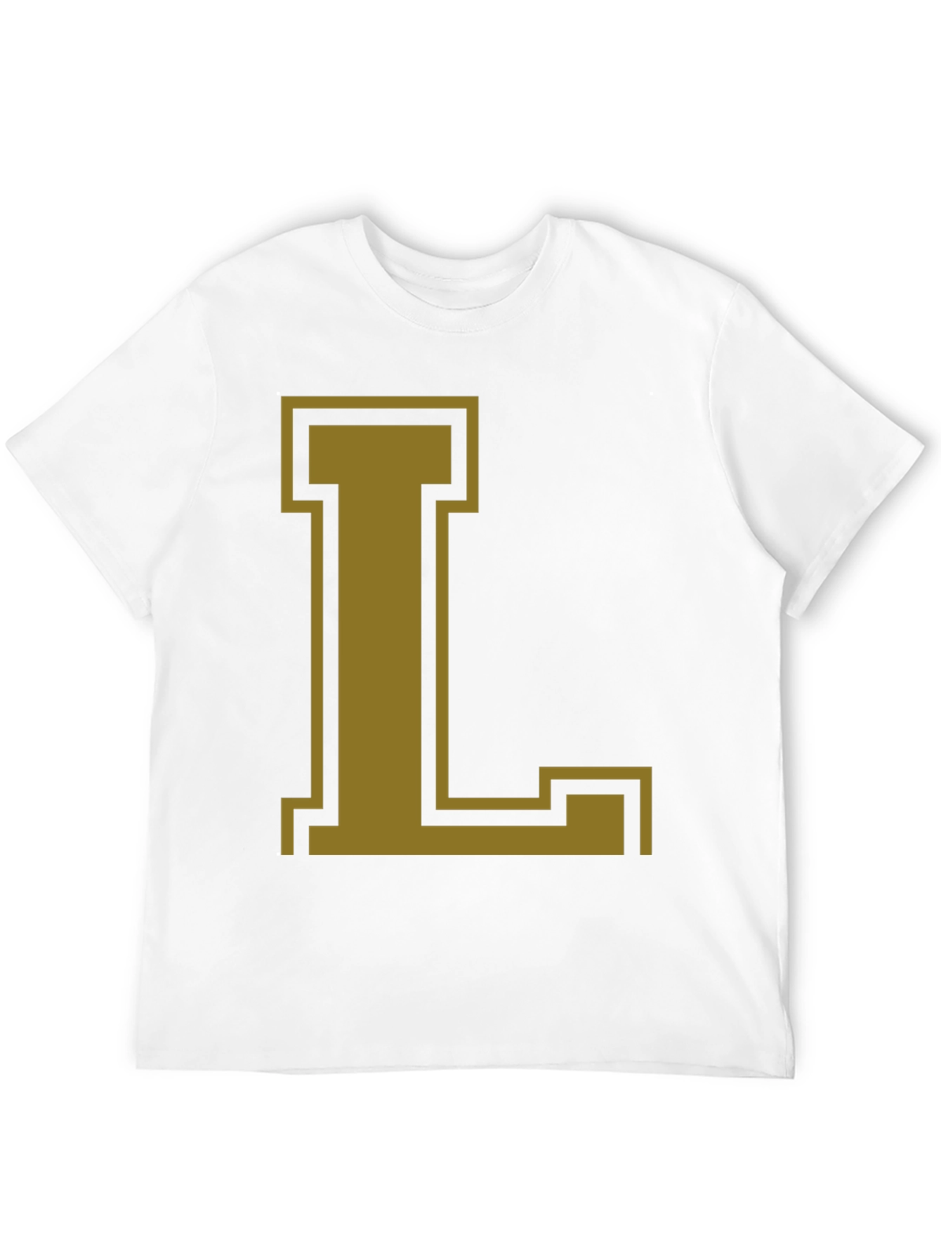 Letter L Graphic Tee - Casual Black T-Shirt