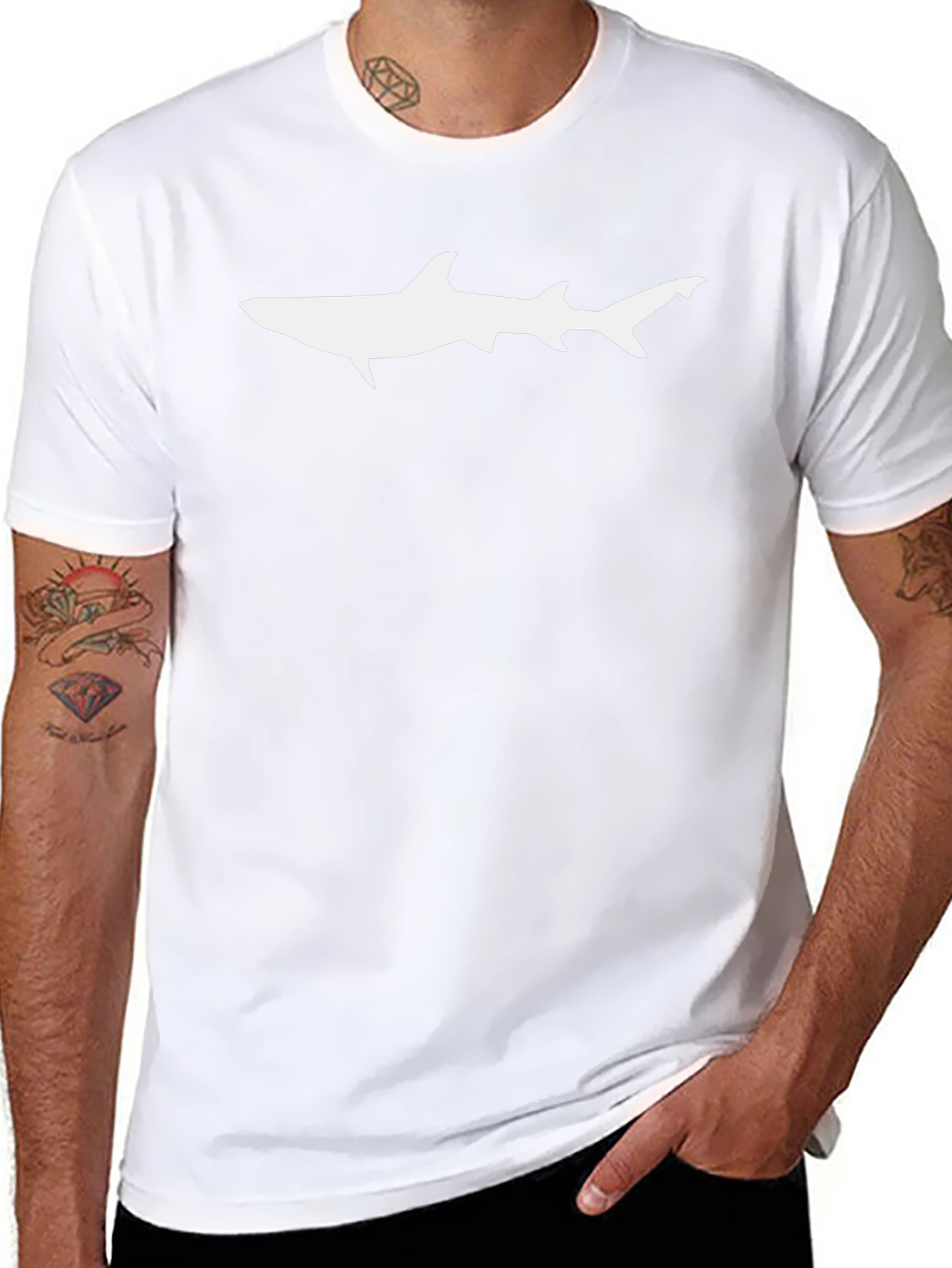 Shark Graphic Tee - Cool Black Cotton T-Shirt