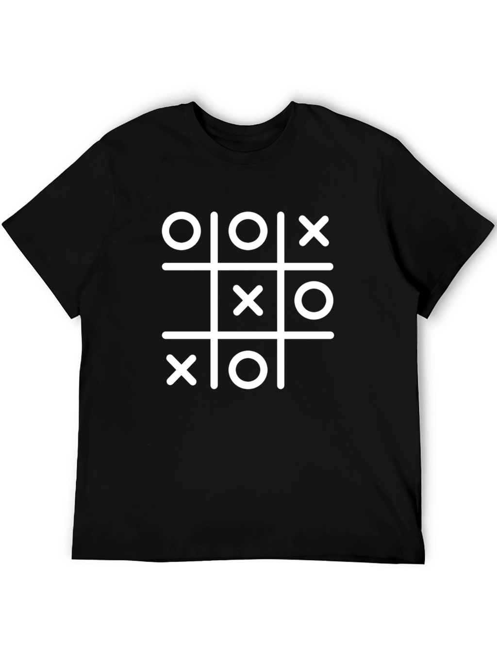 Tic-Tac-Toe Graphic Tee - Black Casual T-Shirt