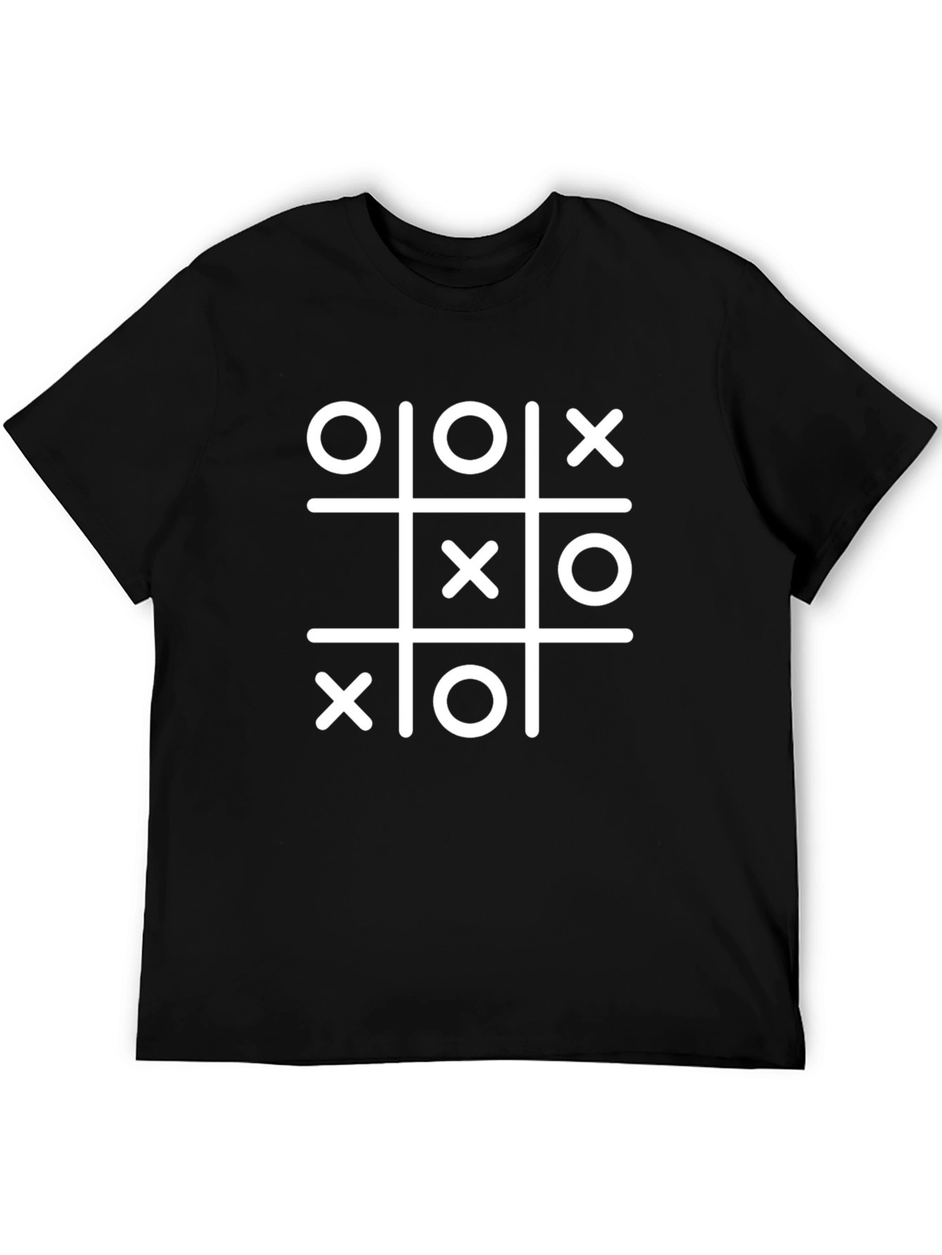 Tic-Tac-Toe Graphic Tee - Black Casual T-Shirt