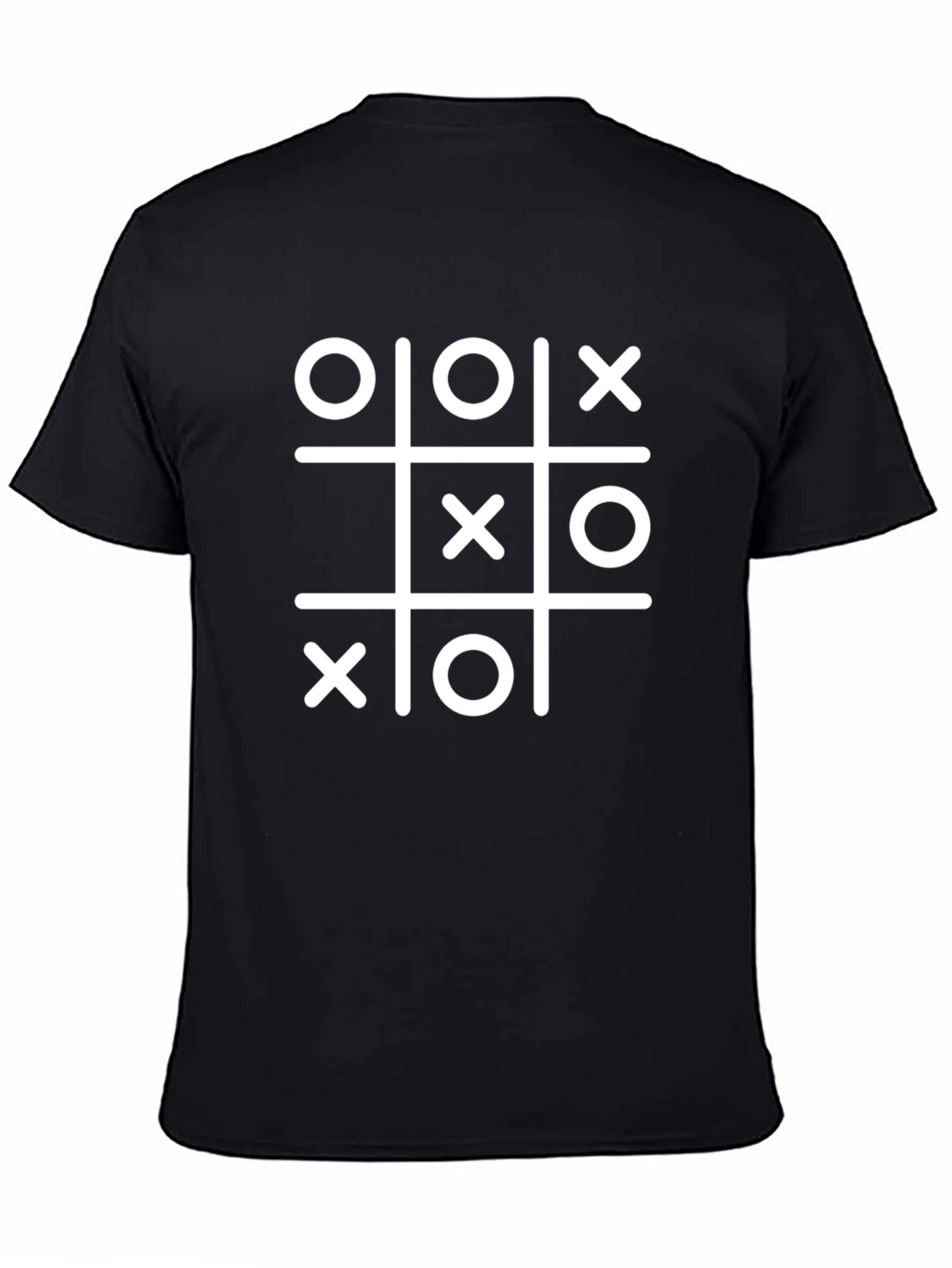 Tic-Tac-Toe Graphic Tee - Black Casual T-Shirt