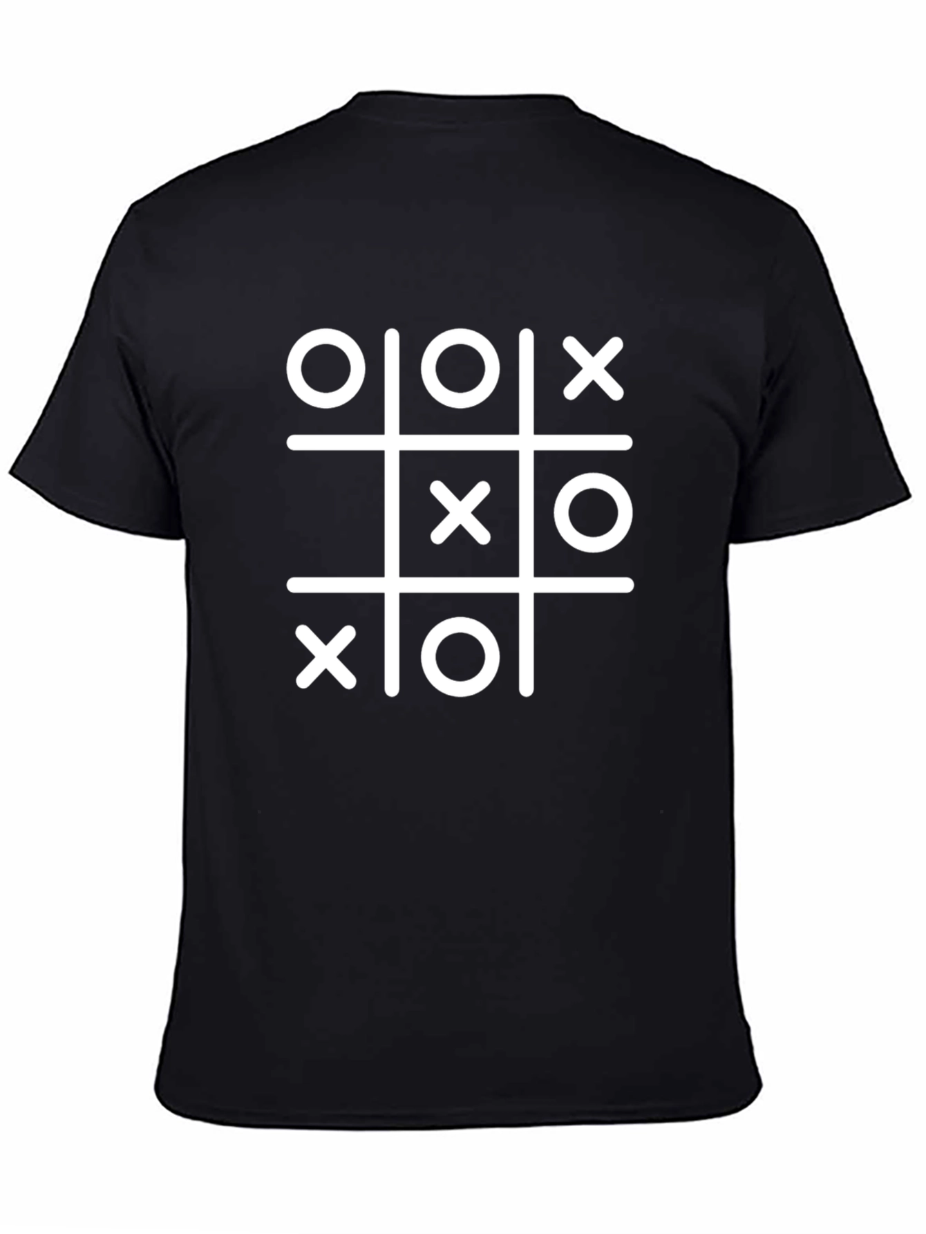 Tic-Tac-Toe Graphic Tee - Black Casual T-Shirt