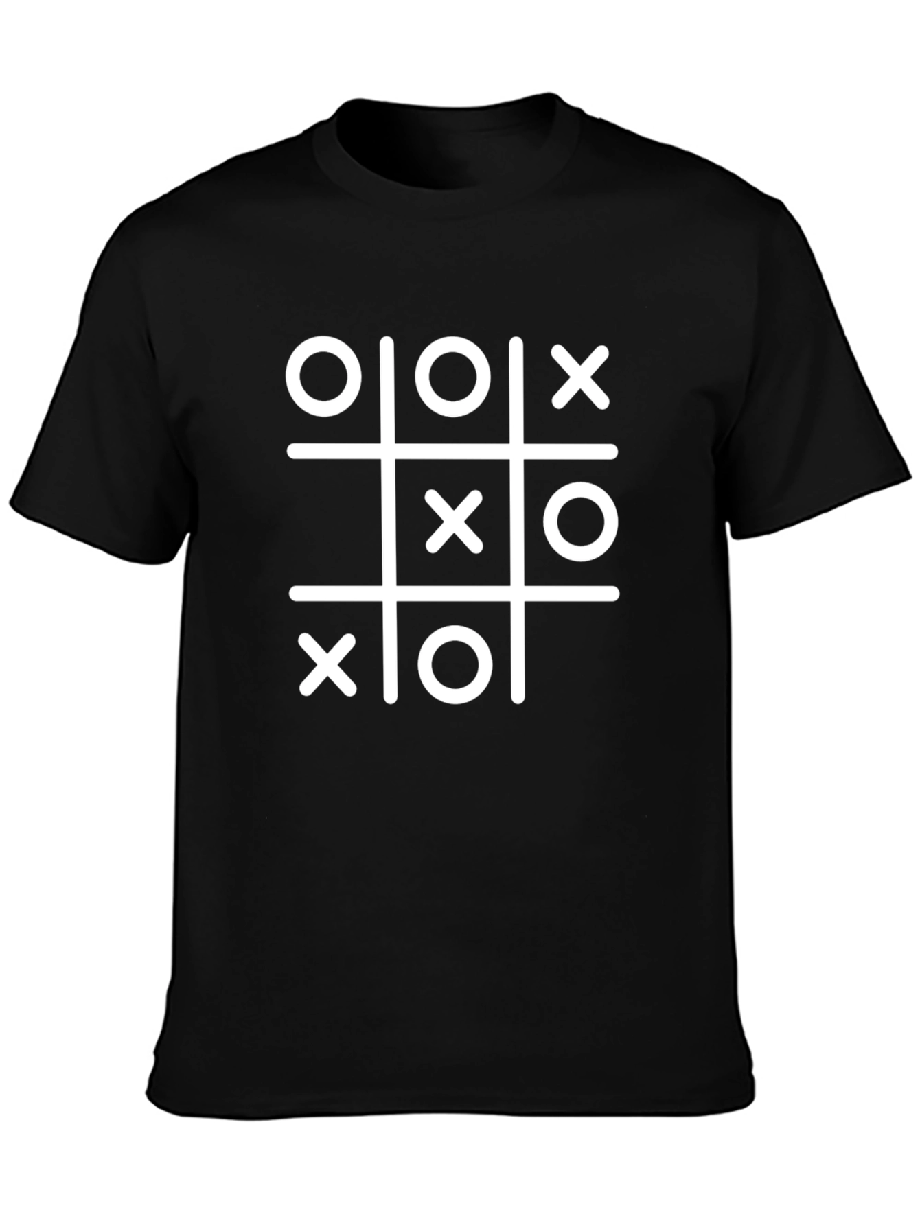 Tic-Tac-Toe Graphic Tee - Black Casual T-Shirt