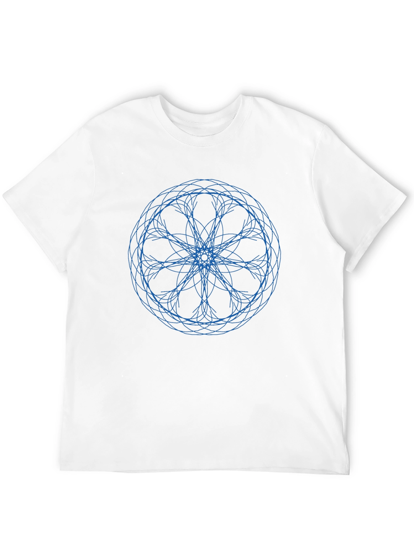 Abstract Blue Circle Graphic Black T-Shirt