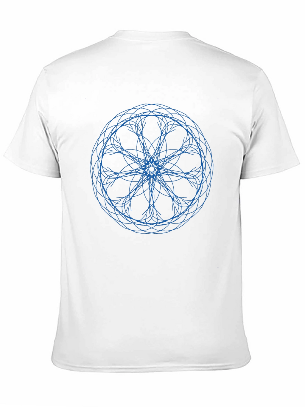 Abstract Blue Circle Graphic Black T-Shirt