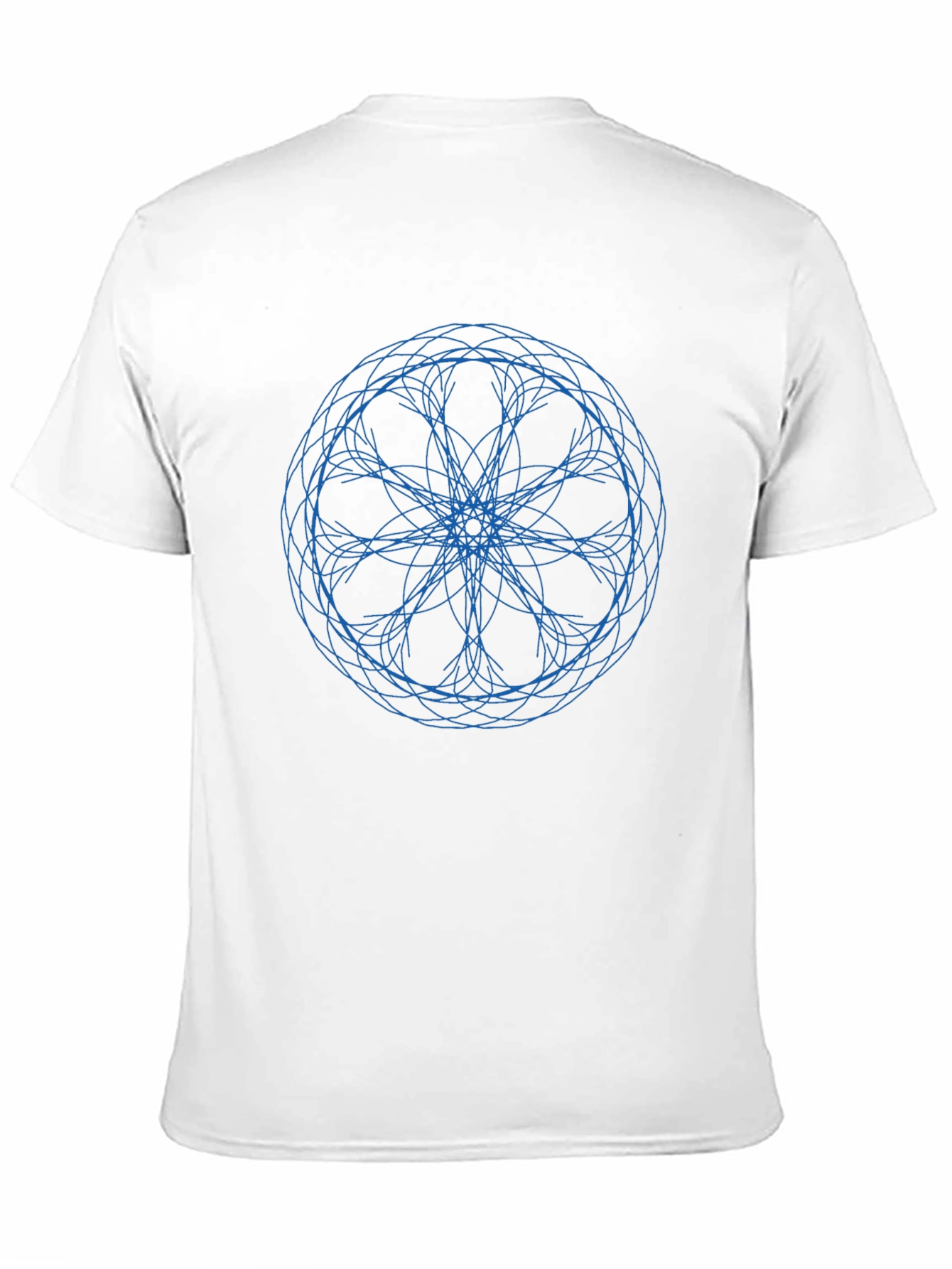 Abstract Blue Circle Graphic Black T-Shirt