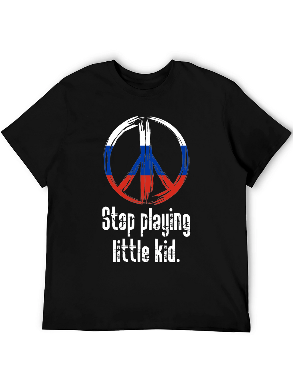 Peace Sign Russia Flag T-Shirt - Stop Playing Kid