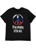 Peace Sign Russia Flag T-Shirt - Stop Playing Kid
